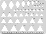 Image of Product. Front orientation. Stencils. Symbol Drafting Stencils, Diamond, Triangle.