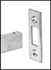 Image of Product. Mortise-Mount Strike Plate. Front orientation. Contains Border. Slide-Bolt Latches. Tamper-Resistant Keyed Alike Slide-Bolt Locks.