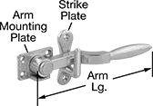 Image of Product. Front orientation. Contains Annotated. Swinging Latches. Heavy Duty Swinging-Bar Latches.