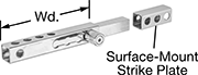 Image of Product. Front orientation. Contains Annotated. Slide-Bolt Latches. Tamper-Resistant Padlockable Slide-Bolt Latches.