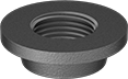Image of Product. Female × Butt Weld (For Flat Surface). Front orientation. Pipe and Fittings. Low-Pressure Iron and Steel Threaded Pipe Fittings, Straight Adapters for Tanks, Threaded Fitting Connection, Butt-Weld Fitting Connection, Female, For Flat Tank Surfaces.
