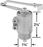 Image of Product. Front orientation. Contains Annotated. Door Closers. Hydraulic Storm Door Closers.