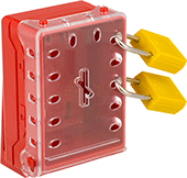 Image of ProductInUse. For Max. Of 12 Padlocks (Padlocks Not Included). Front orientation. Lockouts. Wall-Mount Group Lockout Boxes, For 12 Maximum Padlocks.
