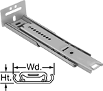 Image of Product. Front orientation. Contains Annotated, MultipleImages. Drawer Slides. Soft-Open Base-Mount Drawer Slides.