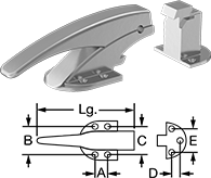Image of Product. Front orientation. Contains Annotated, MultipleImages. Push-to-Close Latches. Padlockable Push-to-Close Latches with Handle, Style 1.