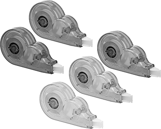 Image of Product. Front orientation. White Out Tape, 3/16" Wide, 16 Feet Long.