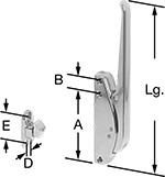 Image of Product. Front orientation. Contains Annotated. Push-to-Close Latches. Edge-Mount Padlockable Push-to-Close Latches with Handle.