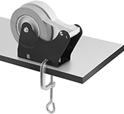 Image of ProductInUse. Front orientation. Tape Dispensers. Clamp-Mount Tape Dispensers.