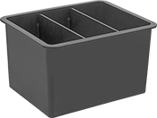 Image of Product. Front orientation. Pans. Magnet-Mount Plastic Compartmented Pans, Fixed Base.