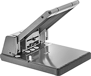 Image of Product. 3 Hole Punch - 130 Sheets. Front orientation. Paper Hole Punches. 3 Holes Punched, For Maximum of 130 Sheets.