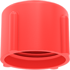 Image of Product. Bottom orientation. Polyethylene Screw-on Caps, 1"-14 Thread Size.