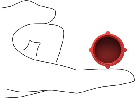 Image of Product. Side1 orientation. Contains SizingReference. Polyethylene Screw-on Caps, 1"-14 Thread Size.