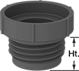 Image of Product. Front orientation. Contains Annotated. Protective Plugs. Screw In, For Round Holes, For Pipe, For Round Shapes, For Straight-Thread Fittings, Polyethylene.