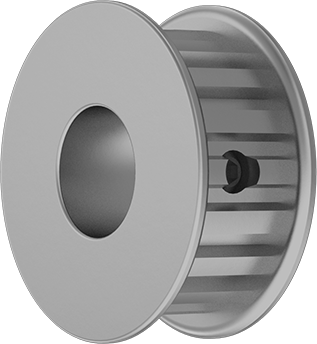Image of Product. Front orientation. Corrosion-Resistant Timing Belt Pulley, XL Series, NO Hub, 3/8" Maximum Width, 1.312" OD, 1/2" Shaft.