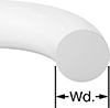 Image of Attribute. Front orientation. CrossSection view. Contains Annotated. O-Rings. FDA-Compliant Chemical-Resistant Soft Viton® Fluoroelastomer O-Rings.
