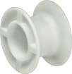 Image of Product. White One-Piece for Round Shafts. Front orientation. Conveyor Belt Spools. One Piece, For Round Shafts, White.