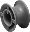 Image of Product. Black One-Piece for Keyed Shafts. Front orientation. Conveyor Belt Spools. One Piece, For Keyed Shafts, Black.