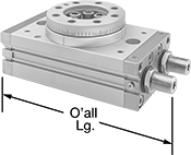 Image of Product. Front orientation. Contains Annotated. Air Actuators. Adjustable-Angle Rotary Air Actuators.