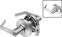 Image of Product. Front orientation. Contains Inset. Door Handles and Knobs. Key- and Button-Locking Door Handles.