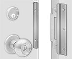 Image of ProductInUse. Front orientation. Door Latch Guards. For Door Opening away from You.