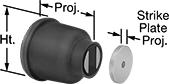 Image of Product. Front orientation. Contains Annotated. Door Holders. Magnetic Wall-Mount Door Holders, Style 3.