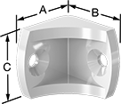 Image of Product. Front orientation. Contains Annotated. Brackets. Corner Brackets, Style 4.
