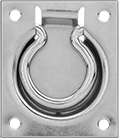 Image of Product. Style 2. Front orientation. Pull Handles and Knobs. Unthreaded Through-Hole-Mount Recessed Folding Pull Handles with Mounting Plate, Style 2—Round Grip.