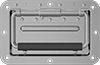 Unthreaded Through-Hole-Mount Recessed Folding Pull Handles with Mounting Plate