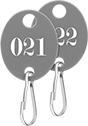 Image of Product. Front orientation. Tags. Sequentially Numbered Key Tags, Oval.