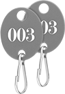 Image of Product. Front orientation. Tags. Identically Numbered Key Tags.