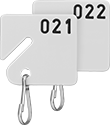Image of Product. Front orientation. Tags. Sequentially Numbered Key Tags, Square.