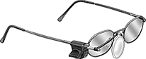 Image of ProductInUse. Front orientation. Magnifiers. One-Eye Clip-On Eyeglass-Mount Magnifiers, 1 Lens.