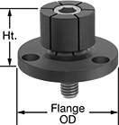 Image of Attribute. Top Actuation. Front orientation. Contains Annotated. Fixture Clamps. Inside Diameter Fixture Clamps, Top Actuation.