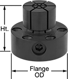 Image of Attribute. Side Actuation. Front orientation. Contains Annotated. Fixture Clamps. Inside Diameter Fixture Clamps, Side Actuation.