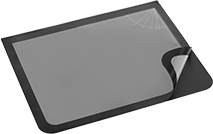 Image of Product. Front orientation. Desk Pads. Rubber with Plastic Cover.