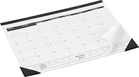 Image of Product. Cardboard with Calendar Sheets. Front orientation. Desk Pads. Cardboard, 12-Month Calendar Through Year 2027.