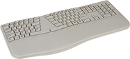 Image of Product. Ergonomic Keyboard (Gray). Front orientation. Keyboards. Wireless Keyboards, Ergonomic, Keyboards, Gray.