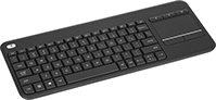 Image of Product. Standard Keyboard with Integrated Trackpad. Front orientation. Keyboards. Wireless Keyboards, Keyboards, Black.
