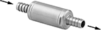 Image of Product. Front orientation. Contains Annotated. Barbed Fitting Connection. Heavy Duty Check Valves with Barbed Fittings, Barbed Fitting Connection.