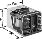 Image of Product. Front orientation. Contains Annotated. Latching Relays. Latching Relays, 9 Terminals.