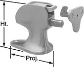 Image of Product. Front orientation. Contains Annotated. Door Holders. Hook-to-Hold Floor-Mount Door Holders, Style 3.