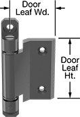 Image of Product. Front orientation. Contains Annotated. Hinges. Adjustable Hinges with Holes, Style 1.