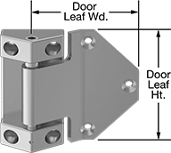 Image of Product. Front orientation. Contains Annotated. Hinges. Adjustable Hinges with Holes, Style 3.