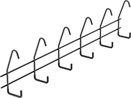 Image of Product. Front orientation. Hanging Hooks. Hanging Hook Racks, Style A.