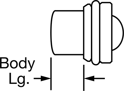 Image of Attribute. Front orientation. Contains Annotated. Tight-Hold Ball-Nose Spring Plunger, 0.473" Body Diameter.