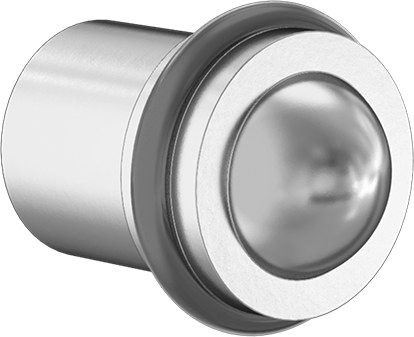 Image of Product. Front orientation. Tight-Hold Ball-Nose Spring Plunger, 0.473" Body Diameter.