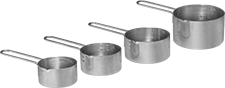 Image of Product. Front orientation. Measuring Cups. Stainless Steel Measuring Cup Sets.