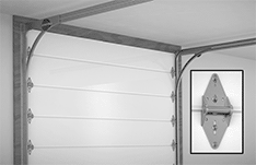 Image of ProductInUse. Front orientation. Hinges. Sectional Door Hinges.