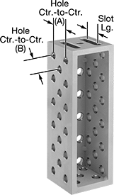 Image of Product. Style C. Front orientation. Contains Annotated. Fixture Squares. 4" Long, 4" Wide.