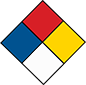 Image of Product. Front orientation. Labels. NFPA Diamond Labels .